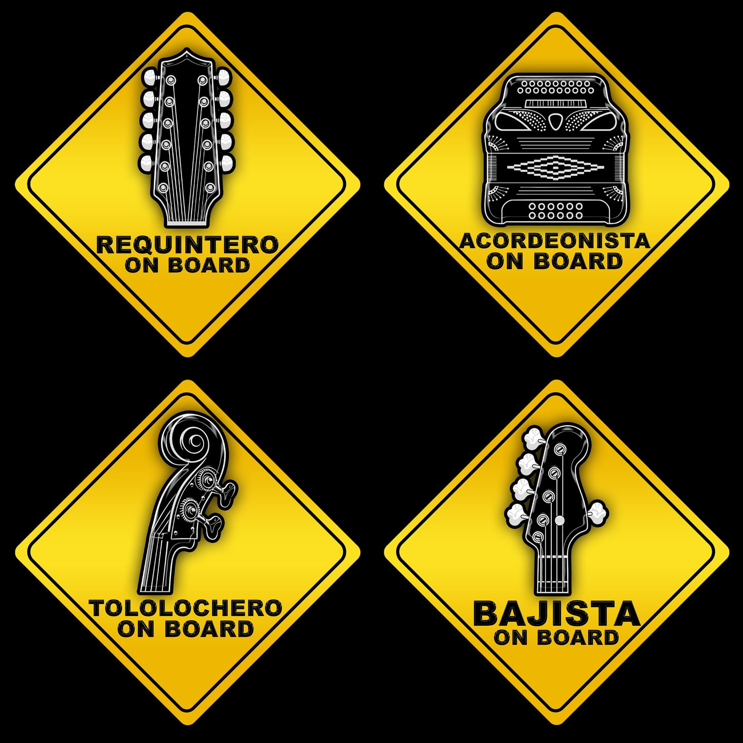 Musician On Board Stickers